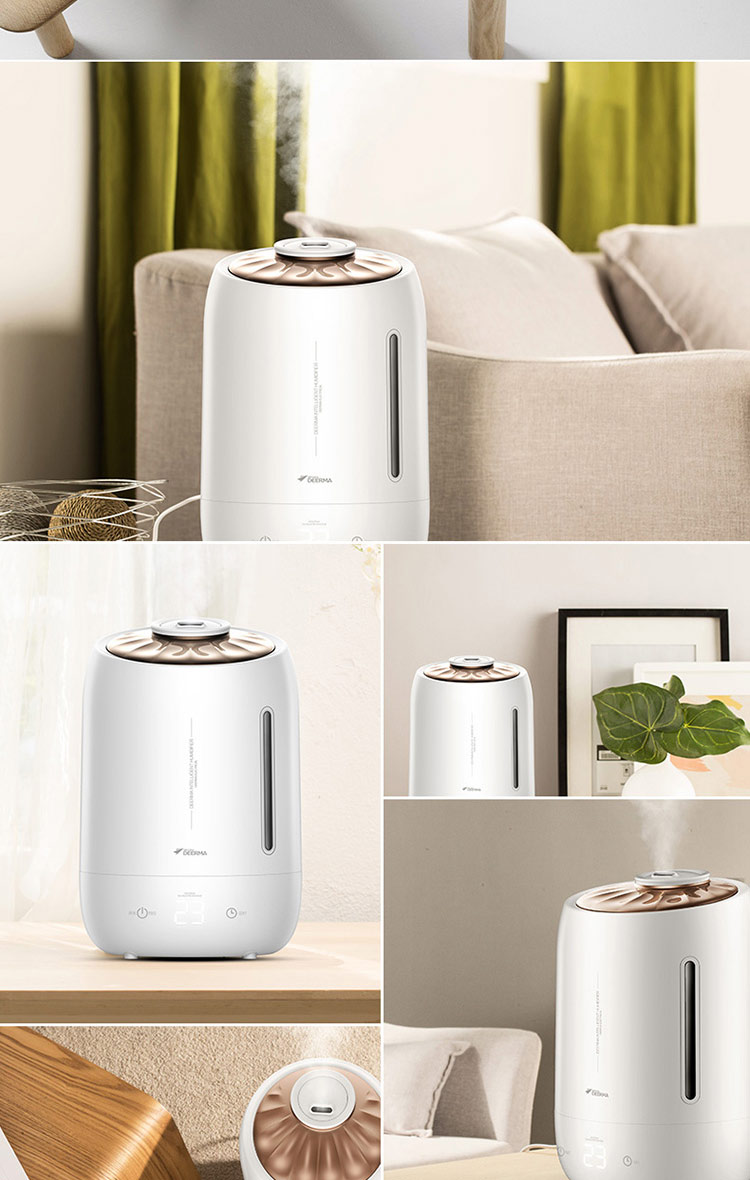德尔玛(deerma)加湿器 dem-f600 5升大容量 触控感温 家用安静迷你