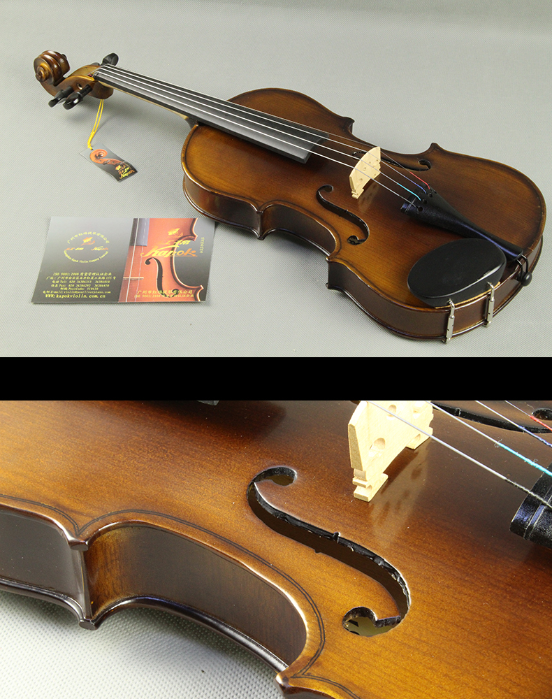 红棉小提琴v006哑光复古仿古手工实木考级小提琴成人儿童初学者