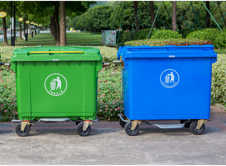 400升660升大号手推移动带盖塑料垃圾车垃圾桶医院小区环卫户外学校