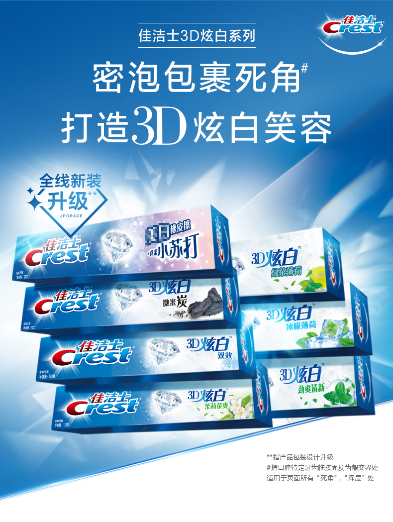 佳洁士3d炫白双效牙膏90g