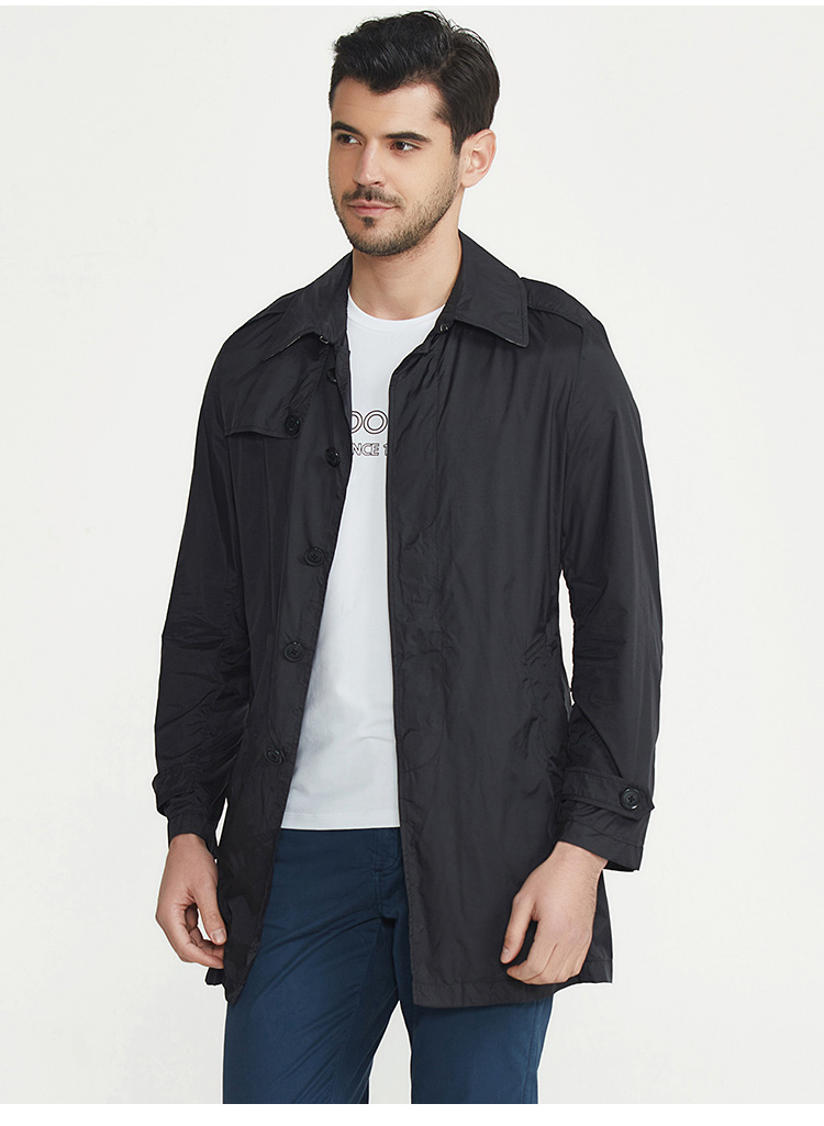 londonfog伦敦雾男士商务休闲翻领纯色风衣ls15wf001
