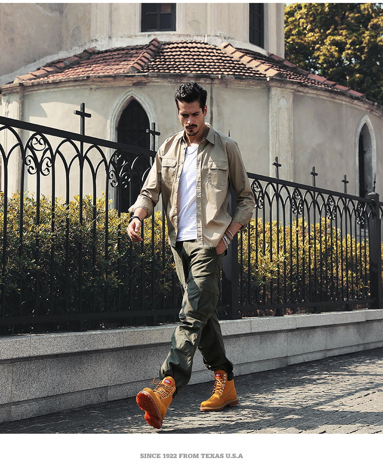 dickies秋冬季情侣马丁靴男欧美踢不烂大黄靴高帮真皮橡胶男士工装靴