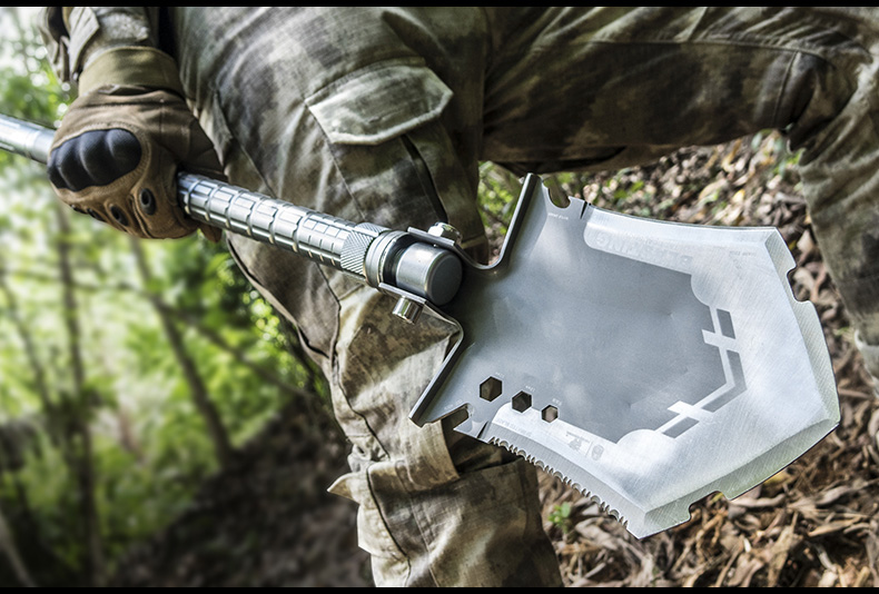 汉道工兵铲中国多功能折叠军工铲子户外兵工铲子德国铁锹军版颜色随机