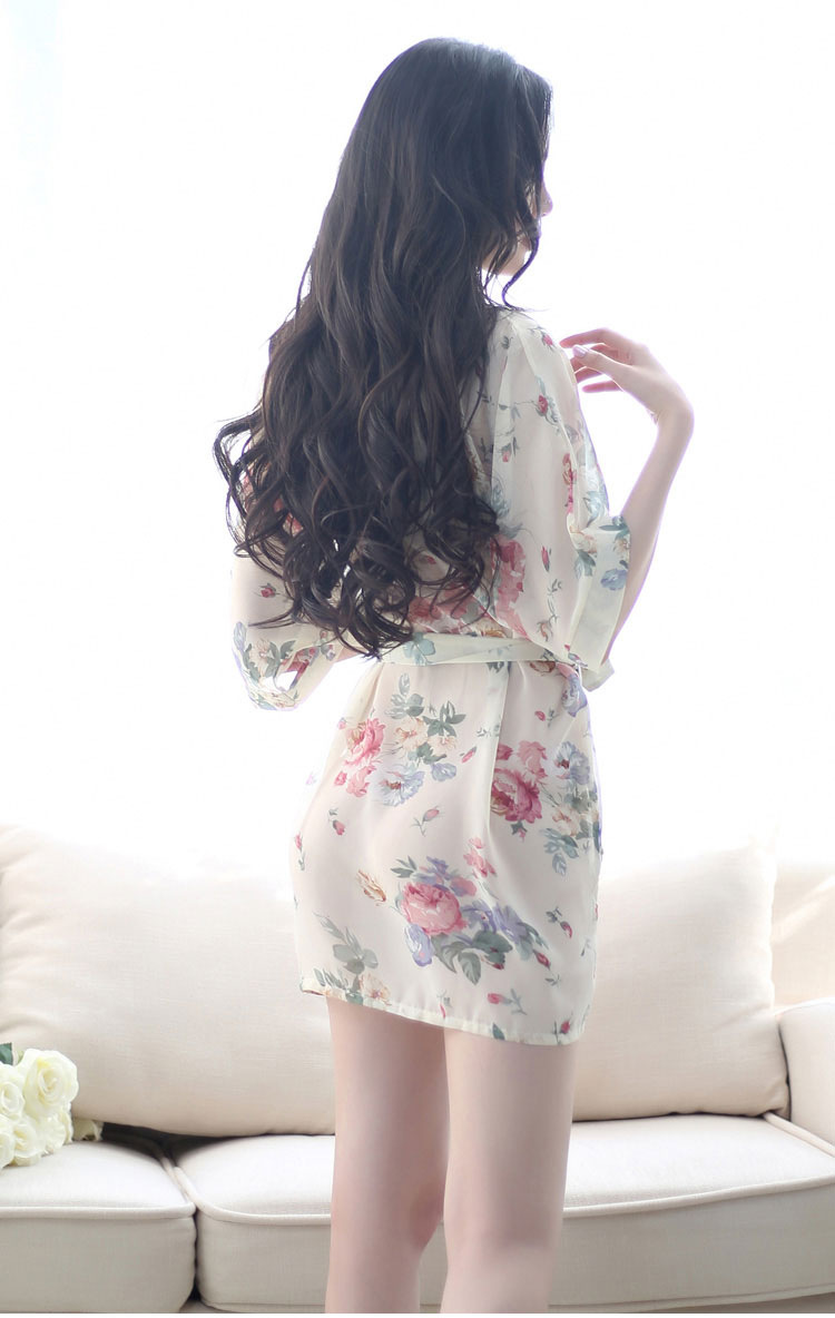 亚木性感睡衣情趣情调衣人火辣诱惑透明薄纱透视装短浴袍冰丝睡裙女夏