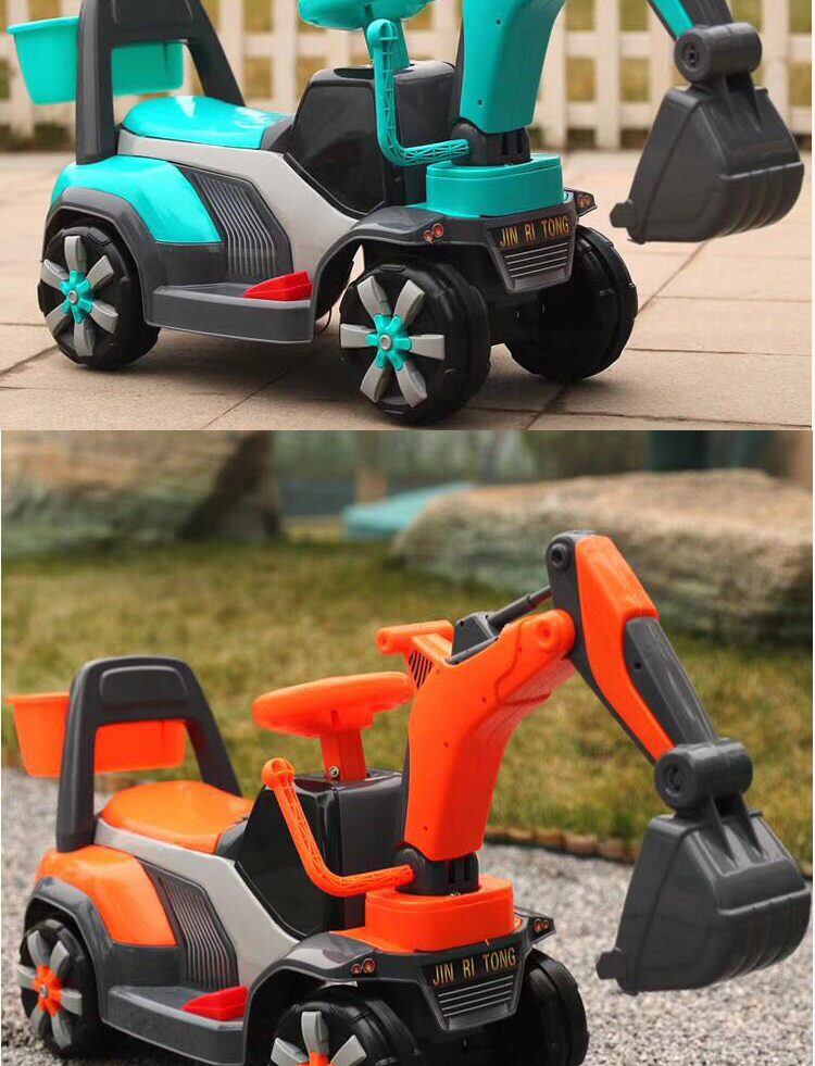 儿童电动挖掘机大号工程车男孩挖土机可坐可骑钩机挖机滑行玩具车