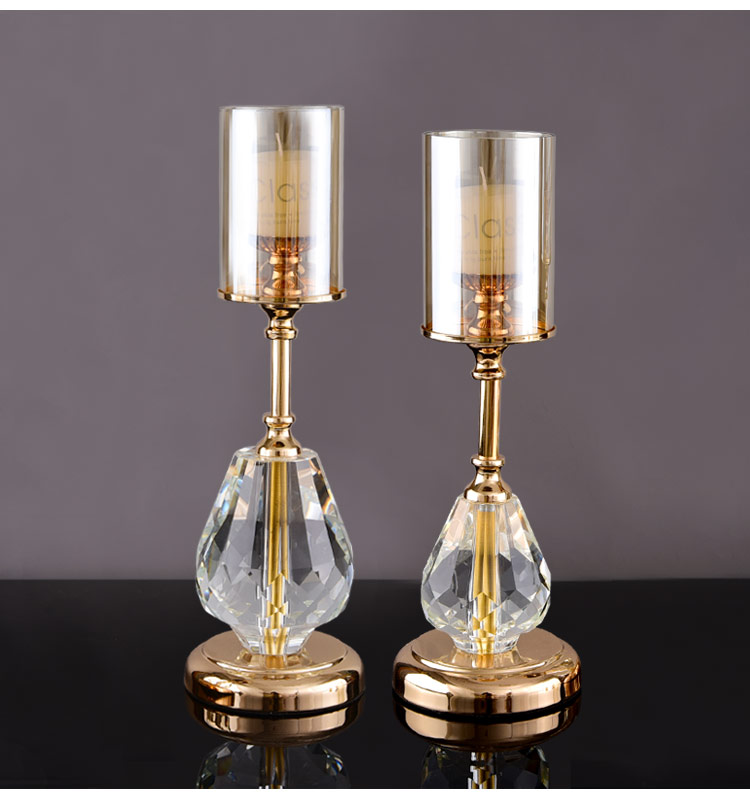 欧式蜡烛餐桌摆件玻璃复古西餐烛光晚餐装饰品摆设套装香薰蜡烛台