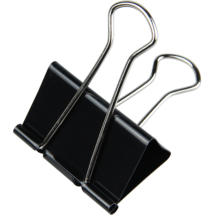 三木2023 32mm黑色长尾夹2筒装票夹燕尾夹 文件铁夹子