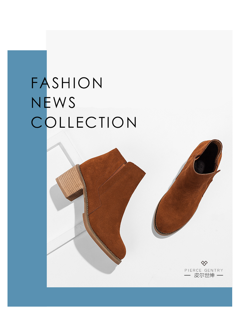 皮尔世绅2017夏季新款真皮一字扣带女鞋包头粗跟鞋高跟中空凉鞋杏色36