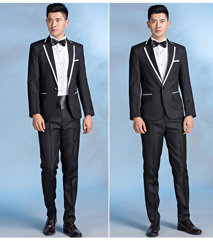 mtiny影楼男士西装套装婚礼主持人礼服成人夏季司仪服装演出服男大码