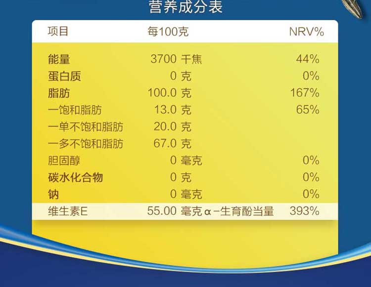 金龙鱼阳光葵花籽油1.8L