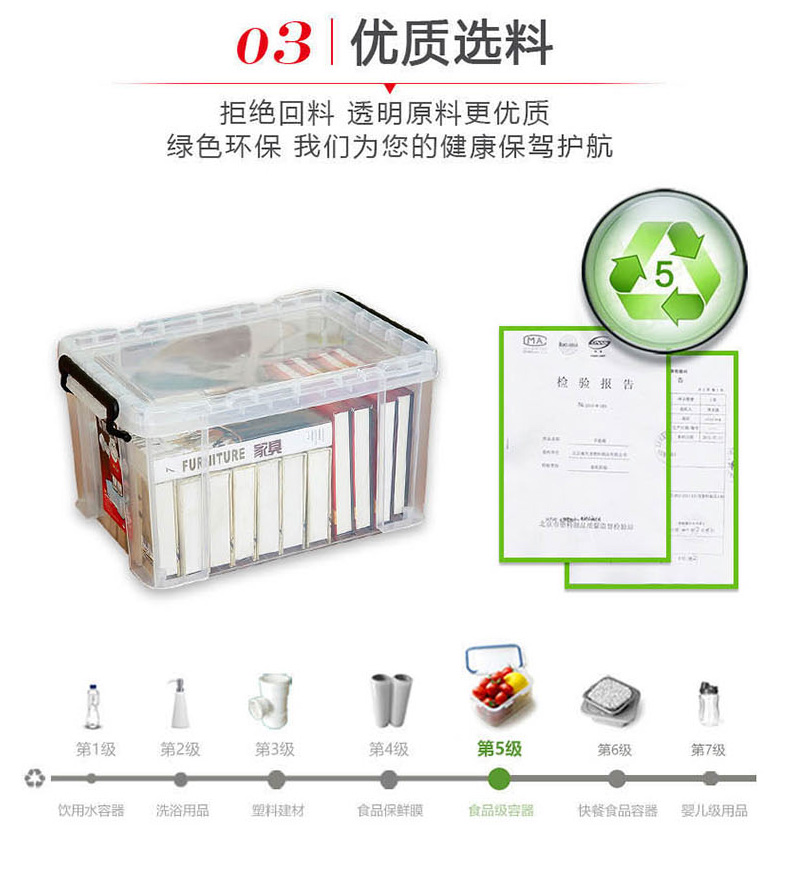 禧天龙45L抗压箱收纳箱 透明白