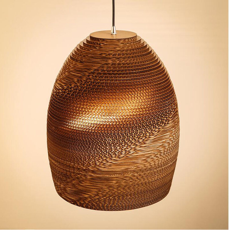 loft美式复古蚕蛹瓦楞纸灯创意餐厅酒吧台咖啡厅个性纸皮蜂窝灯