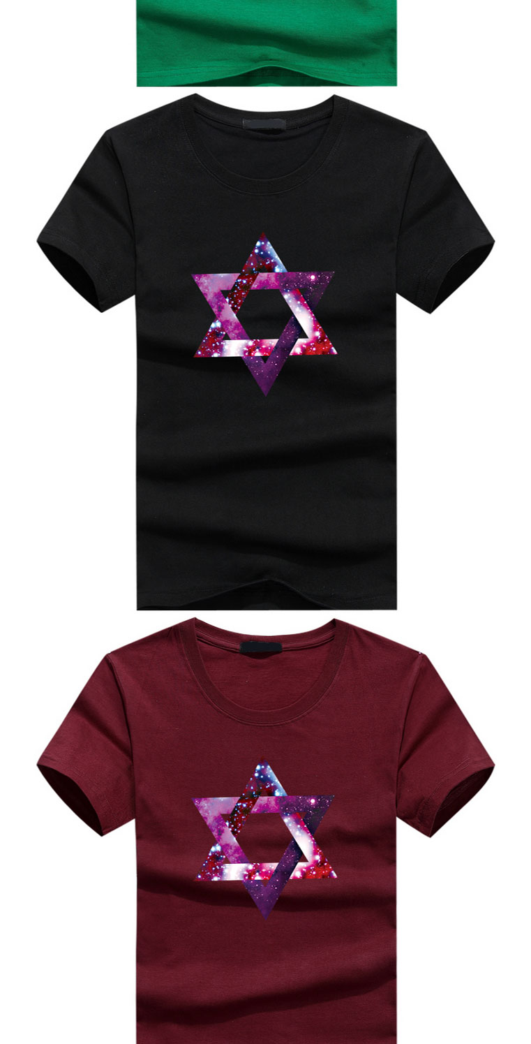 诺妮梦 2016 夏装新款 潮牌短袖t恤情侣装短袖星空六边形男装夏季大码