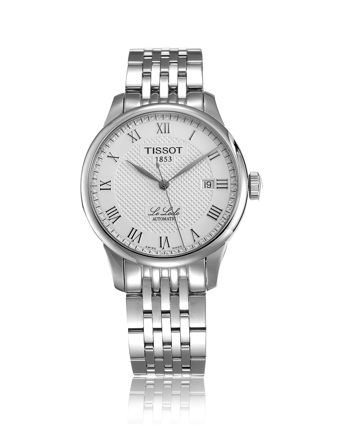 天梭tissot力洛克系列钢带自动机械男表机械钢带男士手表t41148333