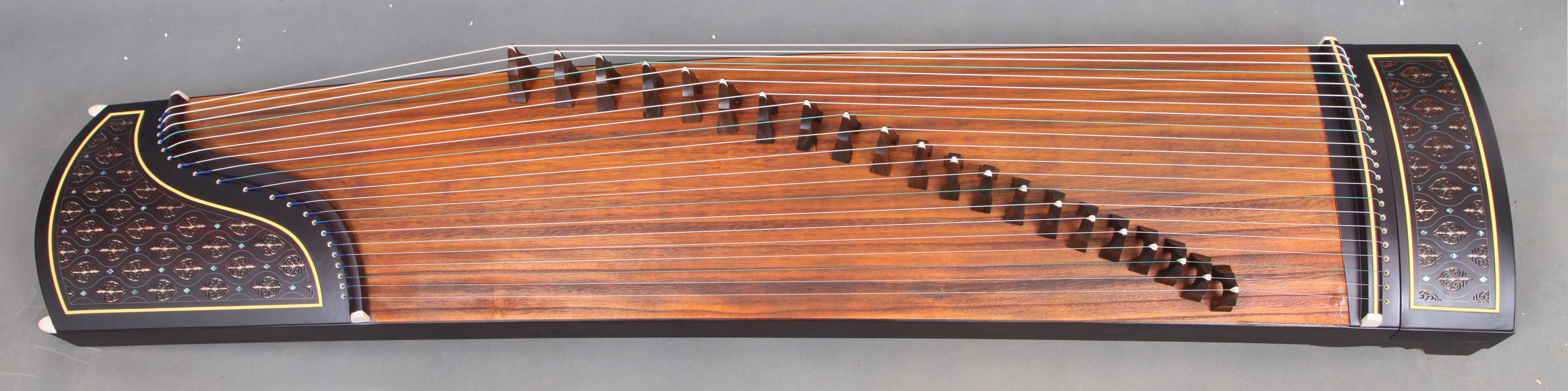 承韵琴筝炫彩凤翎黑檀木材质镂空彩贝工艺黑檀木