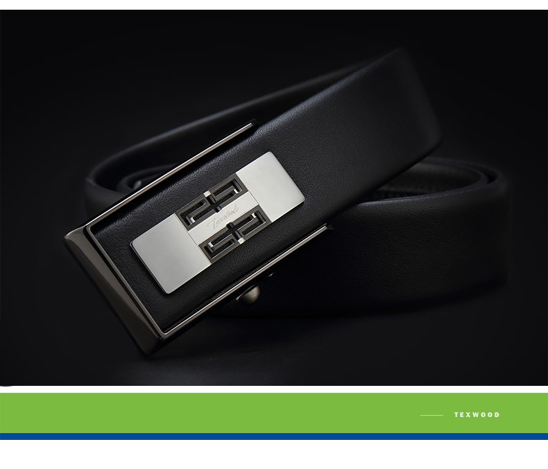 texwood皮带男真皮自动扣商务男士腰带青年头层牛皮休闲青年裤带