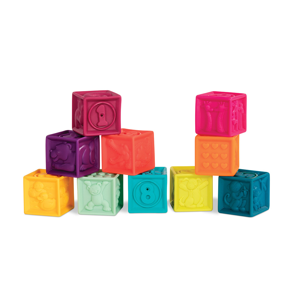 比乐btoys数字软积木婴儿积木01岁可啃咬硅胶益智玩具10粒