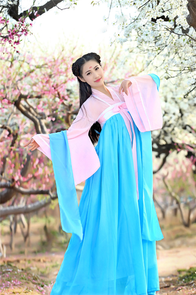 薇姬桑妮汉服女广袖流仙裙古装服装仙女清新淡雅公主襦裙齐胸古代学生