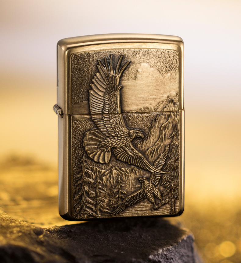 zippo原装正版zippo高山鹰打火机20854时尚简约高山鹰新机无油