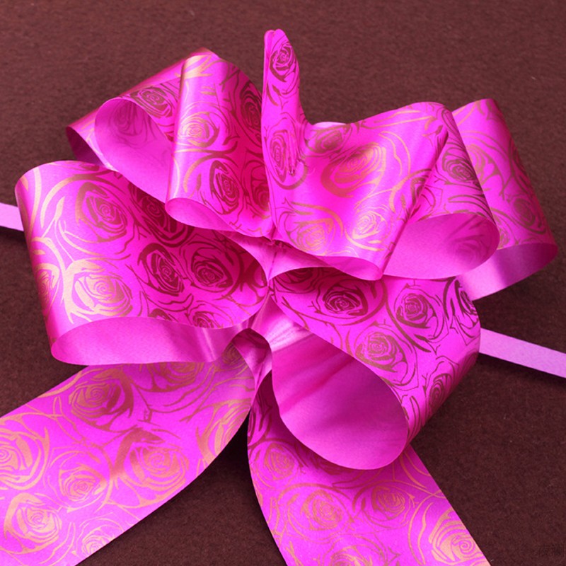 婚庆用品结婚蝴蝶结礼品拉花婚车装饰手拉花50大号玫瑰花款玫红10条包