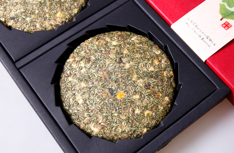 吉顺号云南花草茶胎菊花茶饼200g2饼菊花茶花冠花茶礼盒装包邮