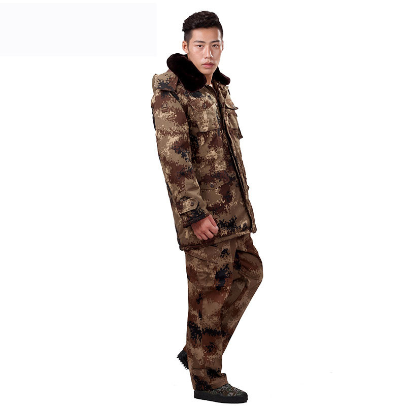 07式冬季荒漠迷彩大衣保暖阻燃户外迷彩外套加厚短款大衣