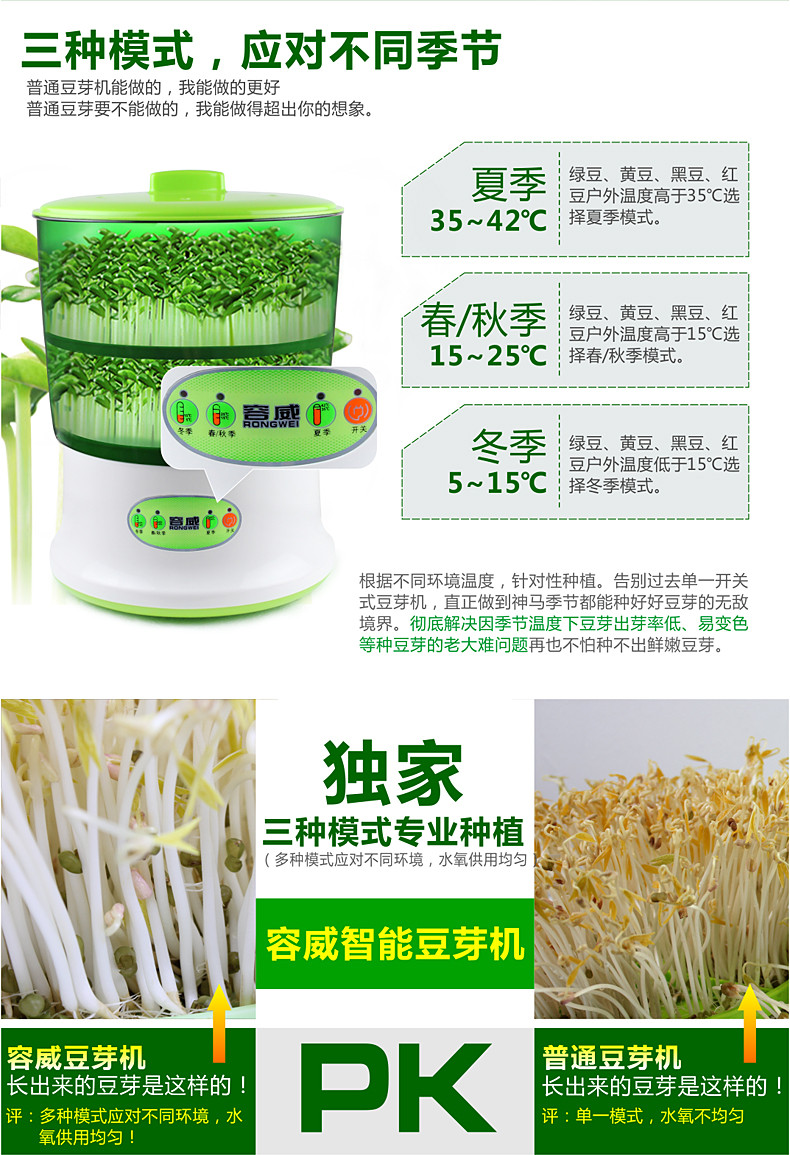 容威微电脑智能双层豆芽机 dyj-a01