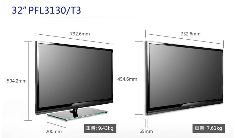 32寸电视长宽多少图片