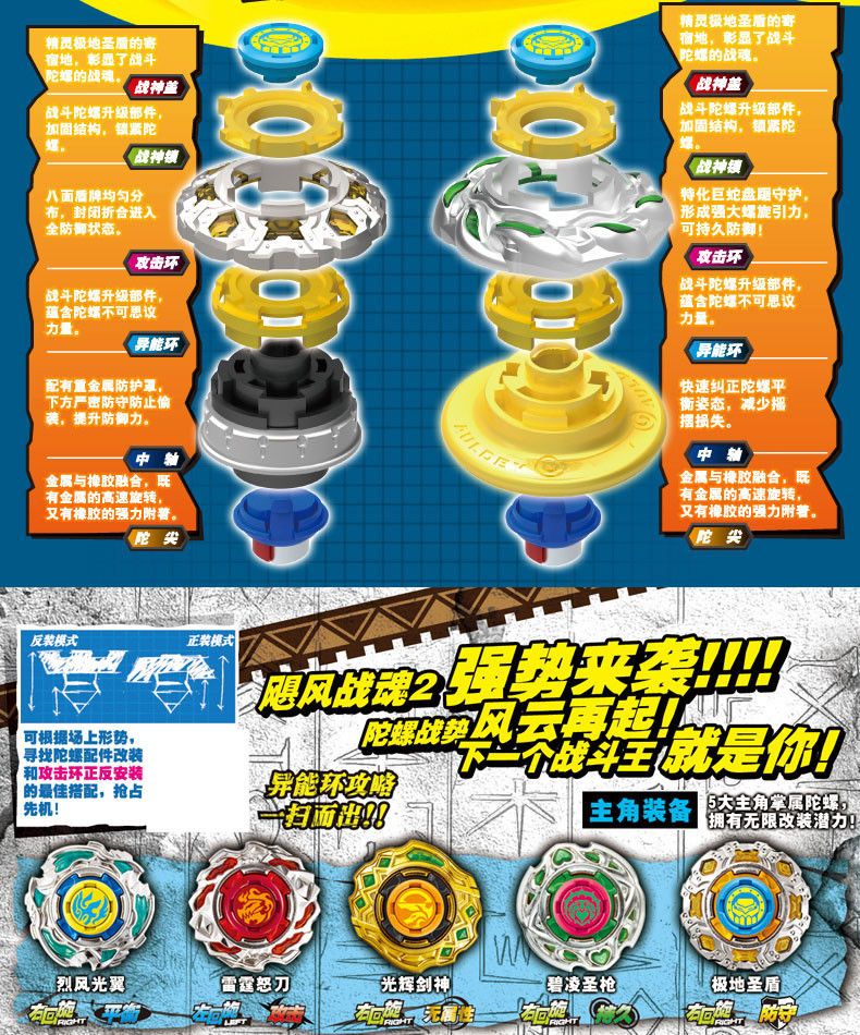 auldey奥迪双钻飓风战魂Ⅱ陀螺竞技系列极地圣盾614305