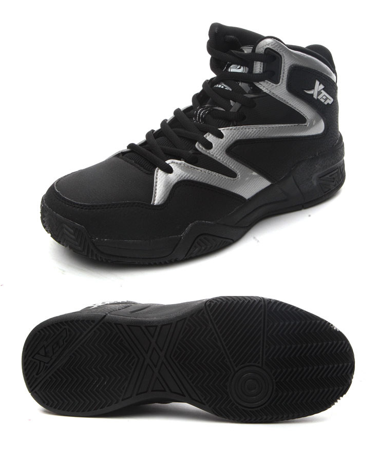 特步篮球男鞋网布耐磨fruit篮球鞋运动鞋98841912 黑 43码