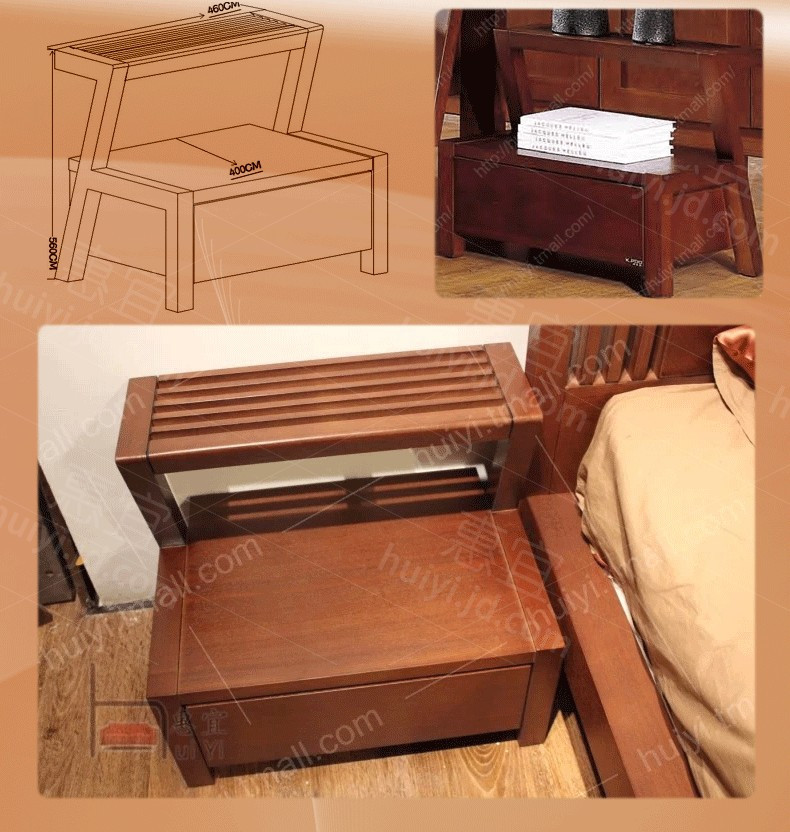 惠宜后个性木马造型单层床头柜抽拉柜hy-019 图片色