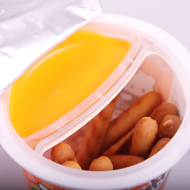明治(meiji)饼干 明治欣欣杯50克香橙味饼干条单杯装果酱 饼干条