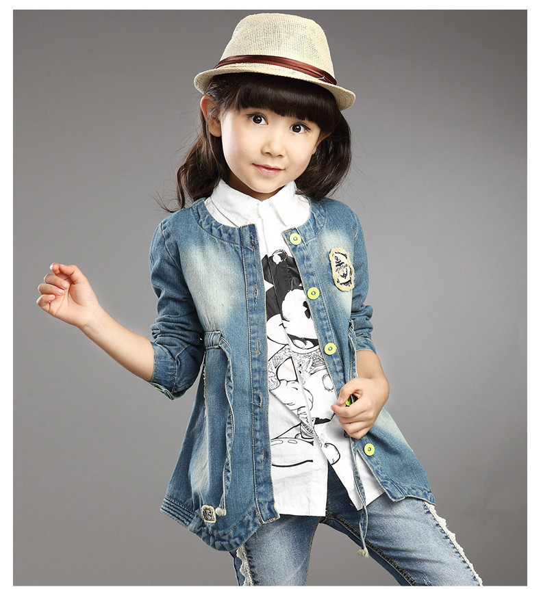 童装秋装女童牛仔外套儿童百搭牛仔衣开衫4812岁中大童外出服