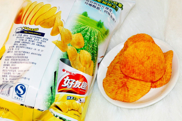 好丽友(orion)薯片 中粮我买网 好丽友好友趣原味(袋装 75g)【价格