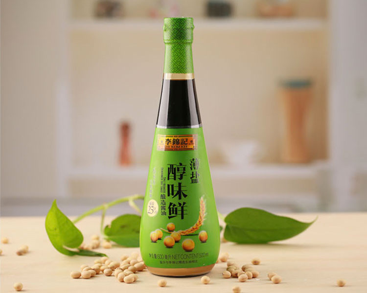 李锦记薄盐醇味鲜酿造酱油500ml