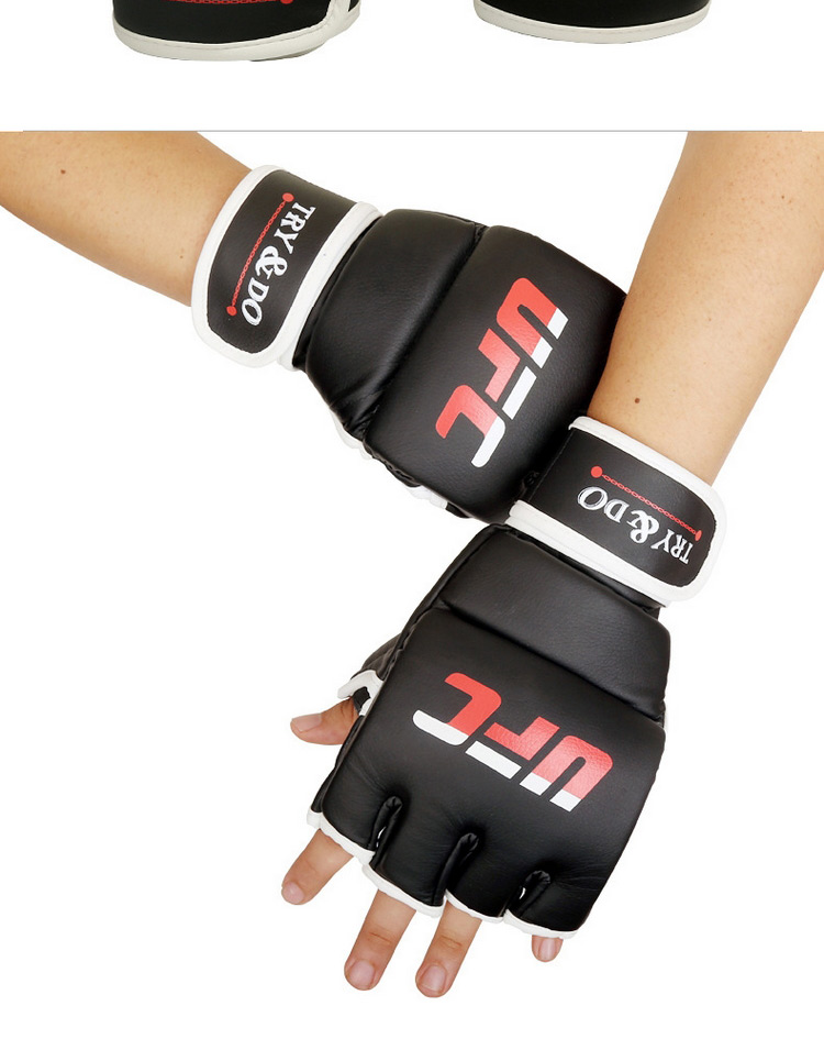 骁熊拳击 ufc半指拳套拳击手套黑色【价格 图片 品牌 报价】-苏宁易购