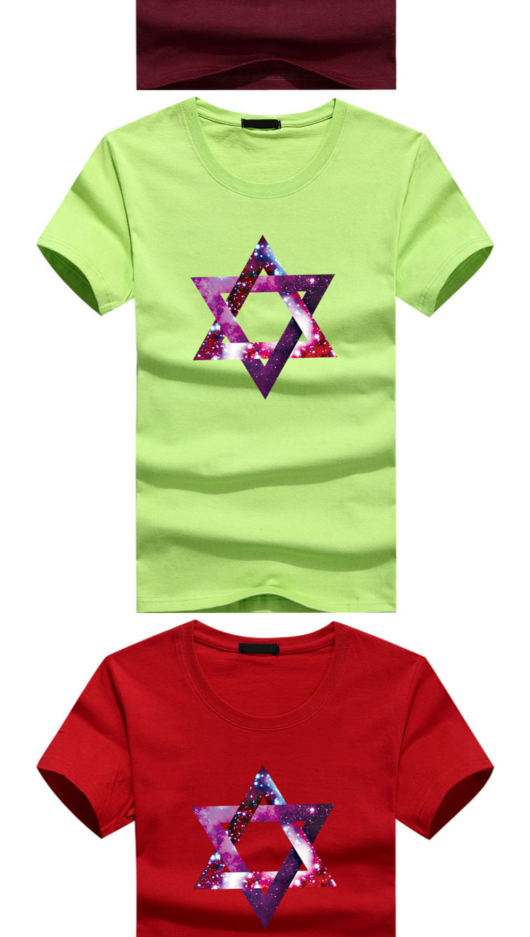 诺妮梦 2016 夏装新款 潮牌短袖t恤情侣装短袖星空六边形男装夏季大码