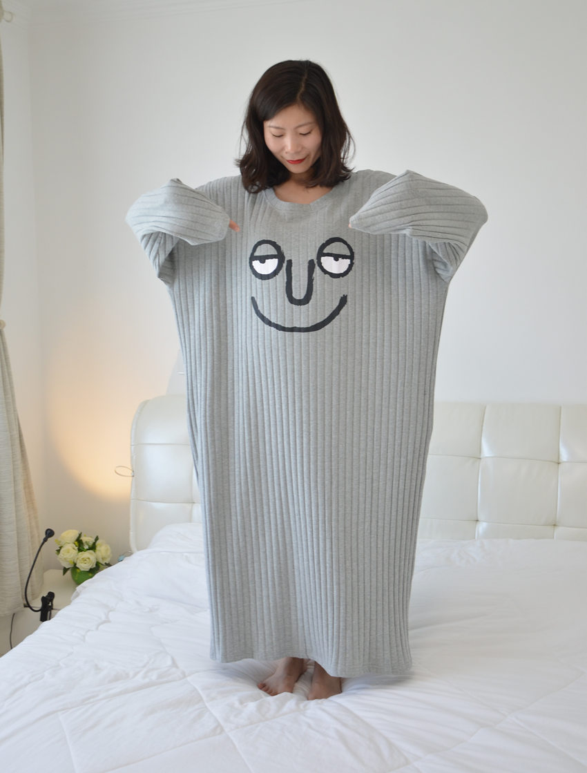 搞怪表情睡衣春秋季情侣男女卡通加大码纯棉长袖长裤家居服200斤