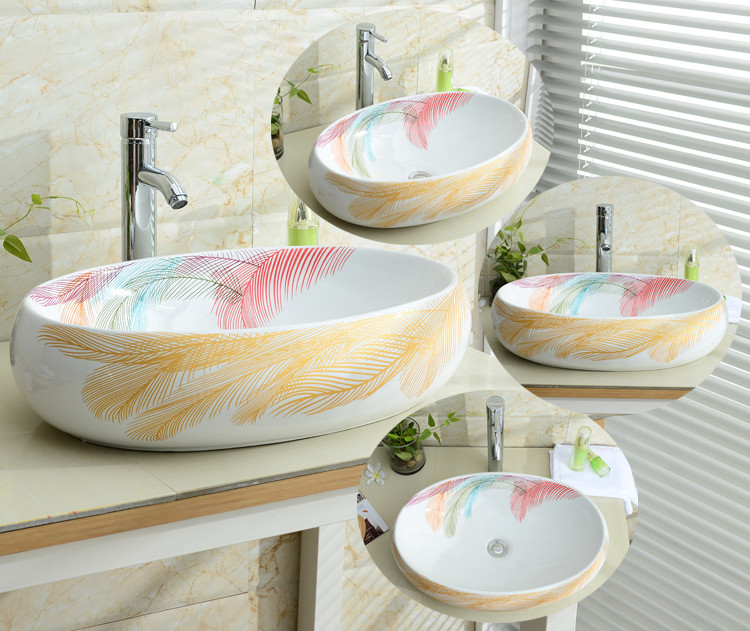 泓派卫浴彩色台上盆简约洗手盆艺术盆陶瓷洗脸盆洗面盆洗手盘洗漱盆