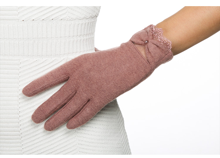 百瑞欧柔软牛奶丝手套女秋冬保暖薄款短修手开车手套女防滑逛街
