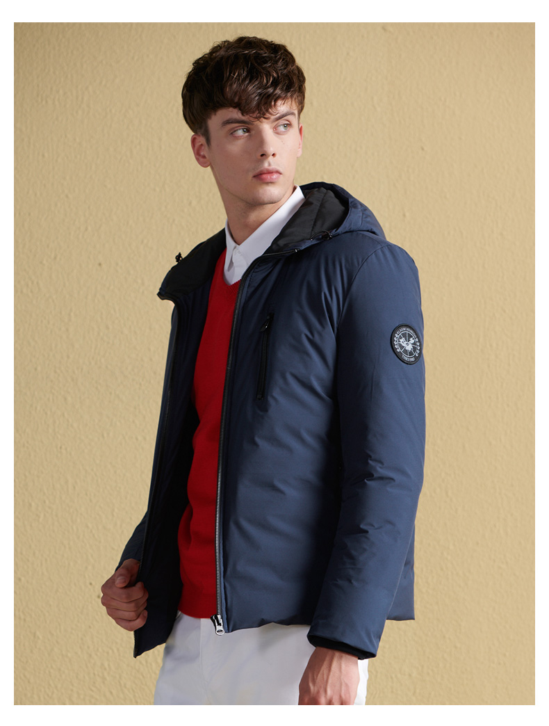 千纸鹤羽绒服男潮 2018冬季新款青年韩版时尚帅气连帽外套男60099