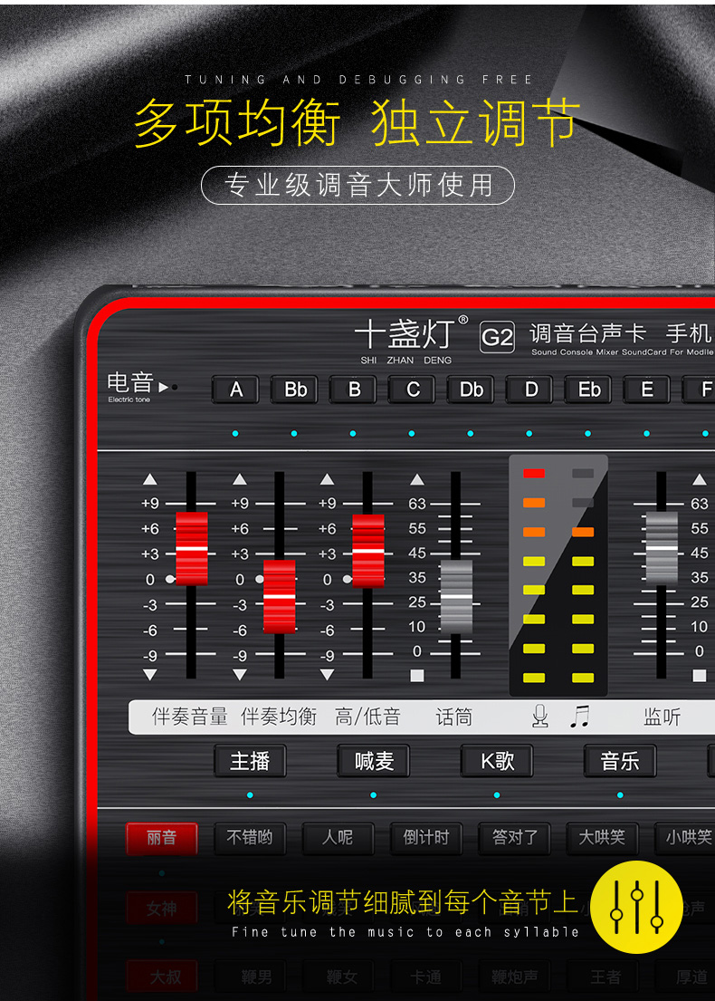 十盏灯调音台声卡套装直播通用台式电脑手机喊麦设备全套快手主播苹果