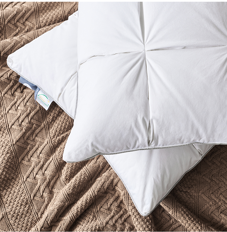 拉芙·菲尔枕头 lf拉芙菲尔 白鹅绒羽绒枕头护颈纯棉单人枕芯一对拍2