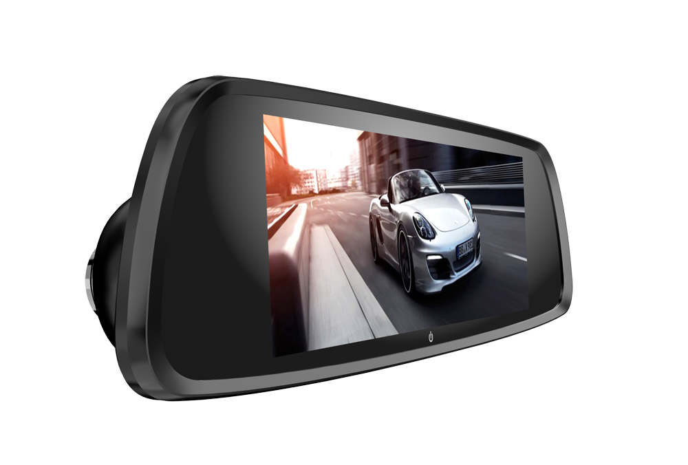 雷萨lesa新款7寸触摸屏后视镜行车记录仪前后双录倒车影像高清夜视