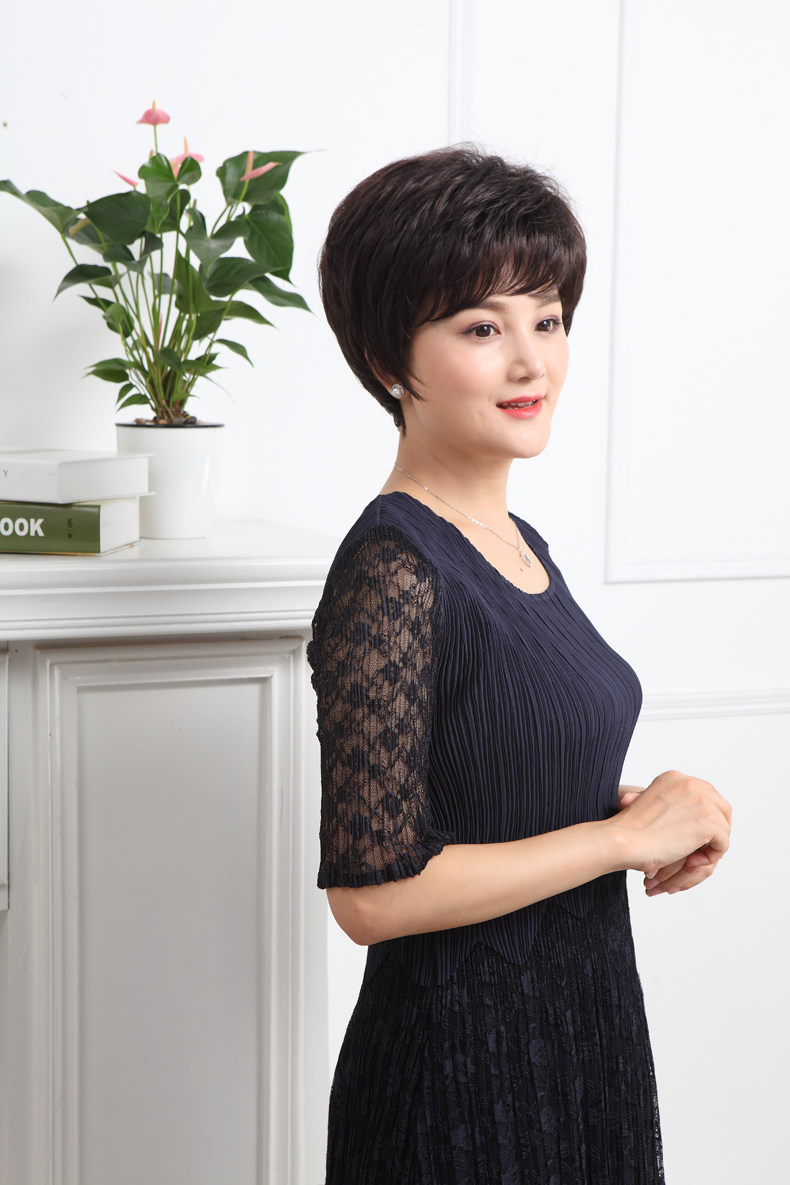 佰丝堂假发佰丝堂新款假女短逼真短卷时尚中老年妈妈假套蓬松自然