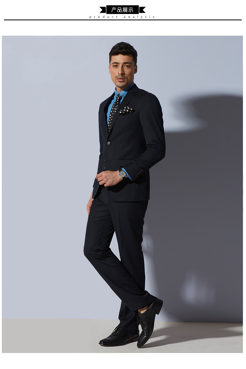 虎豹男装秋季款商务休闲男士宽松西服套装新郎礼服西装h27c15004 黑色