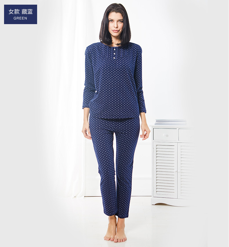 topnew铜牛铜牛内衣舒尚柔圈圆领棉花边女士家居服套装062954069282