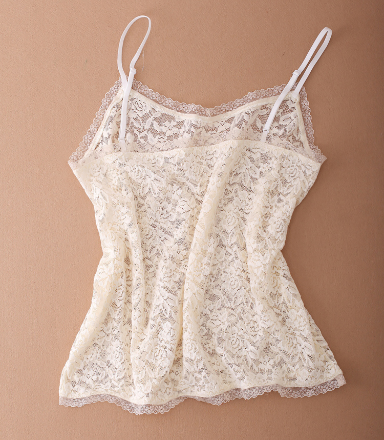 828新款2017新款夏季超薄性感单层蕾丝白色吊带打底背心女内搭短款