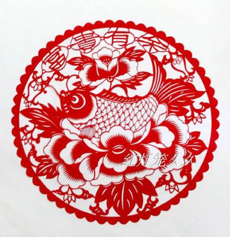 东龙浩宇春节剪纸窗花福字窗贴植绒布金玉满堂44厘米房间装饰画单个装