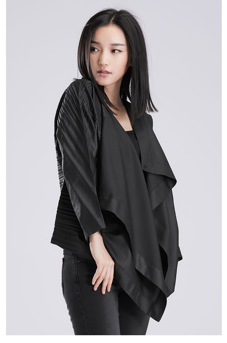 sdeer圣迪奥无扣互搭式短款和风外套女s16382207